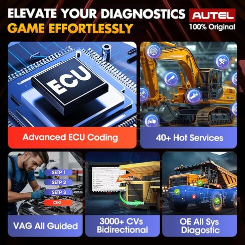 Autel Original MaxiSYS CV CAT 9-PIN Adapter, 9-Pin Off-Highway Vehicle Adapter for Caterpillar Engines, Compatible with Autel Scanner MaxiSYS CV MS908CV, MS908CV II, MS909CV, MS906CV and VCI in Saudi Arabia