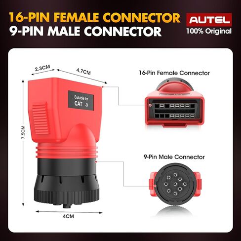 Autel Original MaxiSYS CV CAT 9-PIN Adapter, 9-Pin Off-Highway Vehicle Adapter for Caterpillar Engines, Compatible with Autel Scanner MaxiSYS CV MS908CV, MS908CV II, MS909CV, MS906CV and VCI in Saudi Arabia