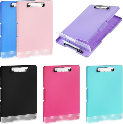 6 Pcs Plastic Clipboard with Storage, A4 Colorful Waterproof Clipboards with Pen Holder, Heavy Duty Nursing Clipboard Folder, Side-Opening Nursing Clip Board for Office, Nurses (Multicolor) in Saudi Arabia