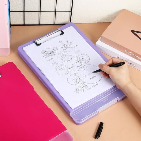 6 Pcs Plastic Clipboard with Storage, A4 Colorful Waterproof Clipboards with Pen Holder, Heavy Duty Nursing Clipboard Folder, Side-Opening Nursing Clip Board for Office, Nurses (Multicolor) in Saudi Arabia