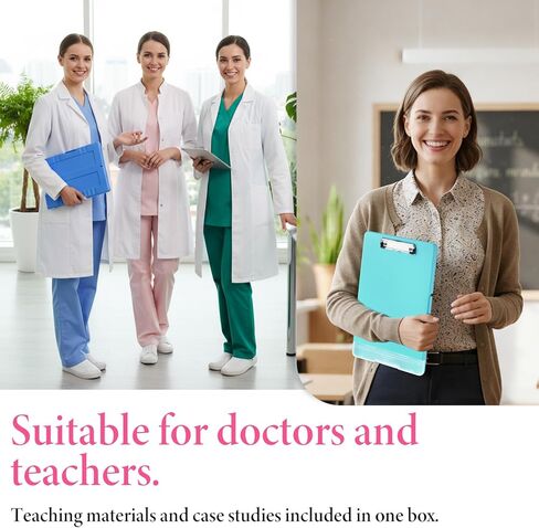 6 Pcs Plastic Clipboard with Storage, A4 Colorful Waterproof Clipboards with Pen Holder, Heavy Duty Nursing Clipboard Folder, Side-Opening Nursing Clip Board for Office, Nurses (Multicolor) in Saudi Arabia