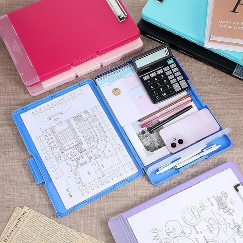 6 Pcs Plastic Clipboard with Storage, A4 Colorful Waterproof Clipboards with Pen Holder, Heavy Duty Nursing Clipboard Folder, Side-Opening Nursing Clip Board for Office, Nurses (Multicolor) in Saudi Arabia