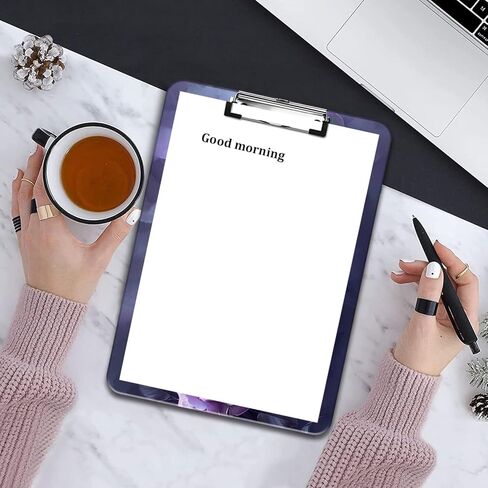 حافظة بتصميم عصري، مشبك رفيع متين، حجم حرف A4 قياسي، حافظة بلاستيكية مطبوعة بالألوان الكاملة مصممة خصيصًا للفصول الدراسية والمكاتب، باللون الأرجواني الوردي in Kuwait