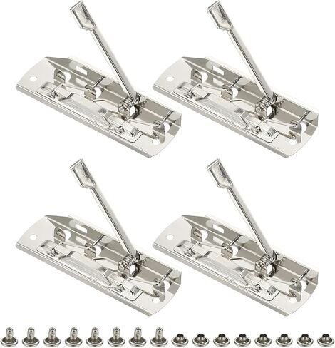 PATIKIL 3.94 Inch Metal Clipboard Clips, 6 Pack Lever-Type Mountable Clips Sturdy Strong Springs Clamp with Rivets for Office Home Classroom (Silver) in Saudi Arabia
