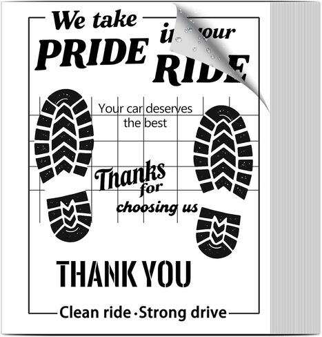 Cyrico 100 Pcs Paper Floor Mats for Cars, Disposable Waterproof Kraft Paper Automotive Carpet Protectors, Temporary Vehicle Floor Covers for Car Detailing Stuff, Dealership, 16 x 20 Inch, White in Saudi Arabia