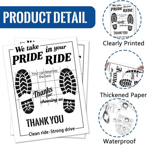 Cyrico 100 Pcs Paper Floor Mats for Cars, Disposable Waterproof Kraft Paper Automotive Carpet Protectors, Temporary Vehicle Floor Covers for Car Detailing Stuff, Dealership, 16 x 20 Inch, White in Saudi Arabia