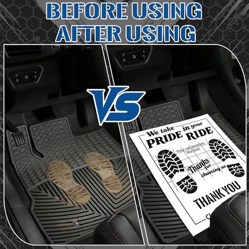 Cyrico 100 Pcs Paper Floor Mats for Cars, Disposable Waterproof Kraft Paper Automotive Carpet Protectors, Temporary Vehicle Floor Covers for Car Detailing Stuff, Dealership, 16 x 20 Inch, White in Saudi Arabia