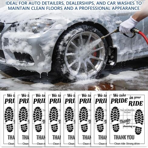 Cyrico 100 Pcs Paper Floor Mats for Cars, Disposable Waterproof Kraft Paper Automotive Carpet Protectors, Temporary Vehicle Floor Covers for Car Detailing Stuff, Dealership, 16 x 20 Inch, White in Saudi Arabia