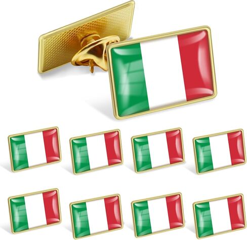 دبابيس علم إيطاليا 12/25/50/100 حزمة السائبة الرسمية - دبوس طية صدر السترة الوطني الإيطالي المعدني in Saudi Arabia