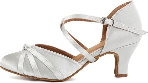 Women Ballroom Dance Shoes Closed Toe Ankle Strap Latin Salsa Performance Dancing Shoes Low Heel in Saudi Arabia