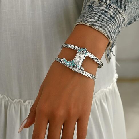 Turquoise Gold Cuff Bracelets for Women Western Style Boho Summer Jewelry Gift 2025 fall fashion jewelry womens fashion in Saudi Arabia