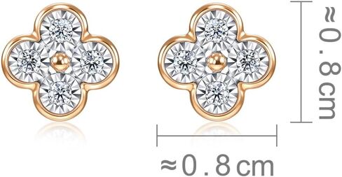 CHOW SANG SANG 18K White & Rose Solid Gold Daily Luxe Four-Leaf Clover, Diamond Stud Earring for Women 94342E in Saudi Arabia