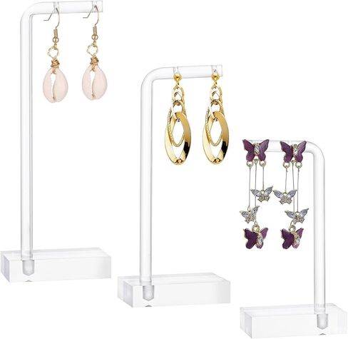 3Pcs Earring Display for Vendors Show, Acrylic Earring Holder Hanger for Women, Earrings Display Stand for selling Photo, Home, Gift Shops in Saudi Arabia
