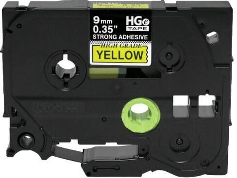 شريط ملصقات لاصق عالي القوة باللون الأسود على اللون الأصفر من Brother HGES6215PK (HGES6215PK) in Kuwait