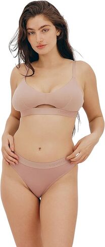 Organic Basics Women's Soft Touch Thong Underwear, Black/Dusty Rose/Dusty Rose, Small in Saudi Arabia