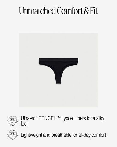 Organic Basics Women's Soft Touch Thong Underwear, Black/Dusty Rose/Dusty Rose, Small in Saudi Arabia