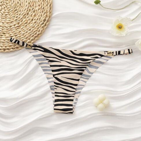 4 Pack Zebra Print Thongs Womens Sexy Underwear Animal Pattern Panties Seamless Soft Microfiber Medium Multicolor in Saudi Arabia