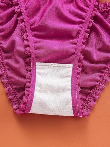 4-Pack Satin Lace Trim Thongs, Low Waist Sexy Women’s Underwear, Comfortable Breathable Triangle Panties Set in Saudi Arabia