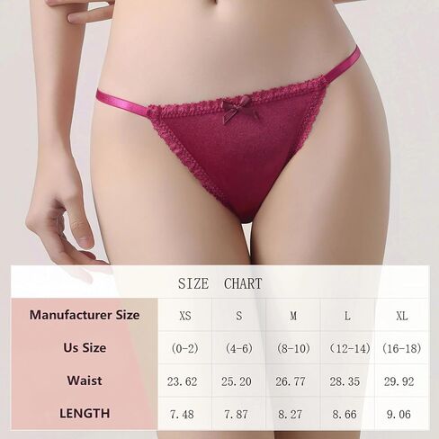 4-Pack Satin Lace Trim Thongs, Low Waist Sexy Women’s Underwear, Comfortable Breathable Triangle Panties Set in Saudi Arabia