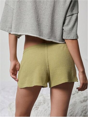 SweatyRocks Women's Y2k Textured Knit Mini Shorts Elastic Waist Cute Shorts Party Outfits in Saudi Arabia