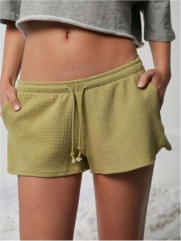 SweatyRocks Women's Y2k Textured Knit Mini Shorts Elastic Waist Cute Shorts Party Outfits in Saudi Arabia