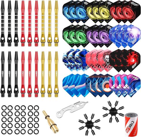 CyeeLife-PET Dart Flights 48 قطعة (16 تصميمًا) قياسية، مجموعة ملحقات أجنحة in Kuwait
