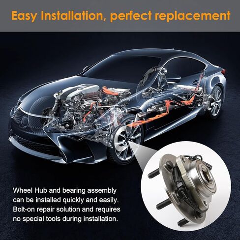 515151 Front Wheel Hub and Bearing Assembly Compatible with 2012-2018 Dodge Ram 1500, 2019 Dodge Ram 1500, 5 Lugs W/ABS (1) in Kuwait