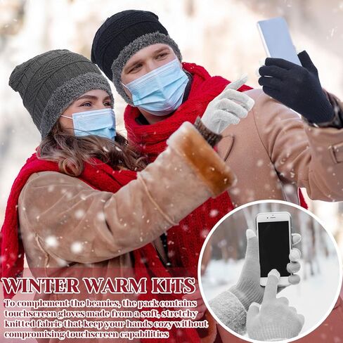 Geyoga 120 Pcs Charity Donation Homeless Care Supplies Bulk Winter Beanie Emergency Blanket Touchscreen Glove Drawstring Bags in Saudi Arabia