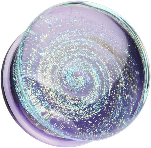 Dichroic Glass Galaxy Iridescent Double Flared Plug Sold As Pair in Saudi Arabia