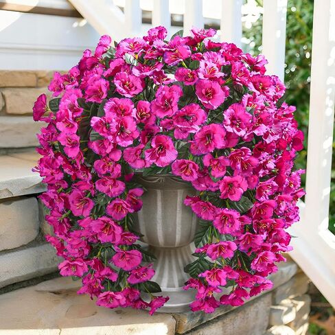 Ivydale 2 PCS Artificial Hanging Flowers Bougainvillea for Outdoor, UV Resistance Realistic Faux Hanging Bougainvillea Flowers, Fabric Vine Fake Flowers Outdoor Garden Balcony Wall Decor(Creamwhite) in Saudi Arabia