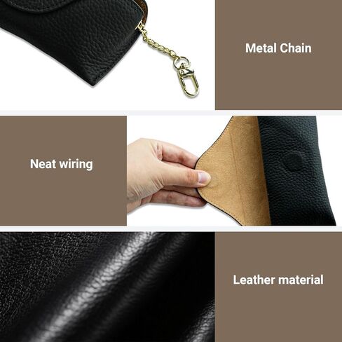 حافظة نظارات شمسية جلدية مع خطاف تعليق، حافظة نظارات شمسية ناعمة للسفر، تخزين النظارات العتيقة للرجال والنساء in Kuwait