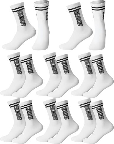 Liitrsh 8 Pairs Senior Night 2026 Socks Men Women Senior Year Graduation Gifts for High School Athletic Crew Sock for Basketball Baseball Softball Wrestling Gymnastics Team Coaches Training Daily Wear in Saudi Arabia