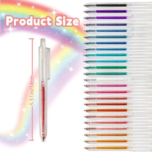 أقلام جل لامعة قابلة للسحب، مجموعة أقلام لامعة مكونة من 24 لونًا للتلوين والكتابة على الجدران والرسم وبطاقات المعايدة اليدوية وإبراز الملاحظات الرئيسية - ناعمة وغير سامة in Kuwait