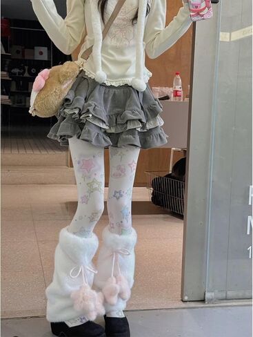 جوارب نسائية غير تقليدية منقوشة Harajuku Kawaii مطبوعة جوارب ملونة جوارب Twee جوارب Y2k Emo Whimsigoth in Kuwait