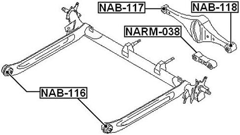 555016Y300 - Arm Bushing (for Rear Control Arm) For Nissan - Febest in Saudi Arabia