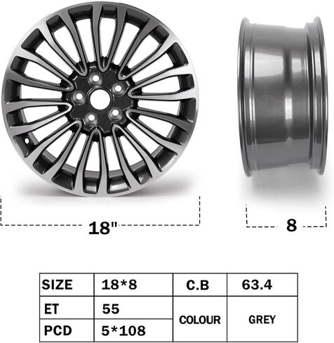 New 18 Inch 18x8.5 Inch Aluminum Alloy Replacement Wheel Compatible with Ford Fusion 2017-2018, OE Direct Replacement Rim, Set 1 in Saudi Arabia
