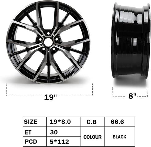 New 19 inch Alloy Wheel Rim Replacement Compatible with 530i 530e 540i M550i 2019-2023, 19 inch x 8 inch Wheel Rim replacement |Black| OEM Quality Directly Replaced| in Saudi Arabia