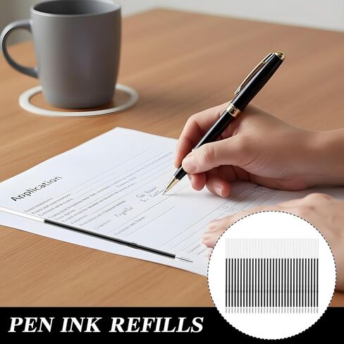 100 Pcs Ballpoint Refills Retractable Ballpoint Ink Pen Refills 1 mm Medium Point Tip 4.2 Inch Black Ink Refill Smooth Writing for Click Pens Journal Writing Office School Supplies in Saudi Arabia