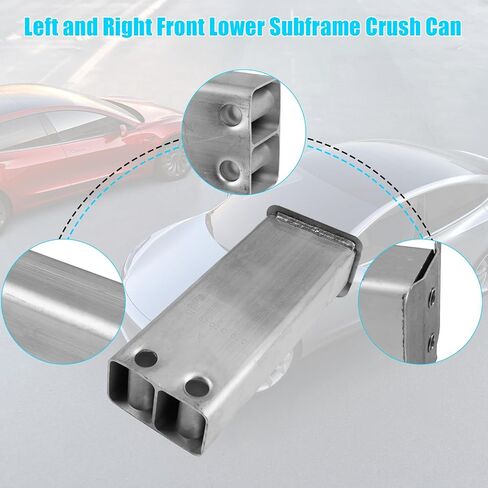 Jaronx Compatible with Tesla Reinforcement Bar Rail Extension Bracket Crush Can Replacement for Model 3 2017-2025/Model Y 2020-2024 1109193-00-C, Left and Right Front Lower Subframe Crush Can in Saudi Arabia