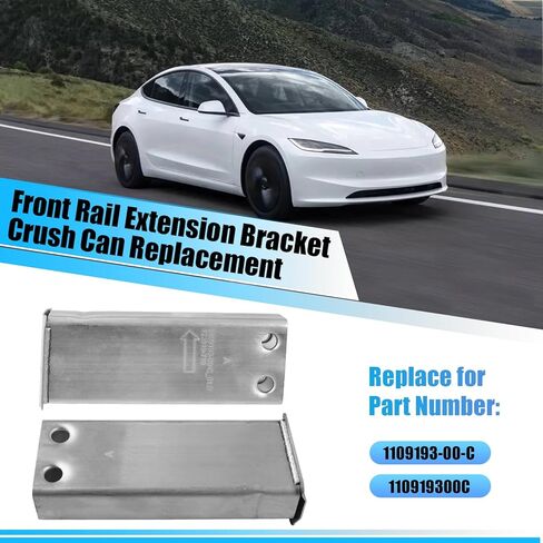 Jaronx Compatible with Tesla Reinforcement Bar Rail Extension Bracket Crush Can Replacement for Model 3 2017-2025/Model Y 2020-2024 1109193-00-C, Left and Right Front Lower Subframe Crush Can in Saudi Arabia