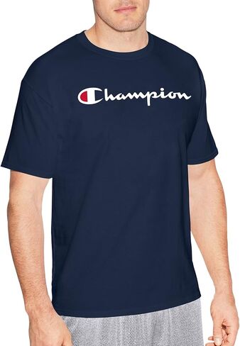 تي شيرت Champion بأكمام قصيرة ورسوم كلاسيكية للرجال، شعار نصي (قياسي أو كبير وطويل) in Kuwait