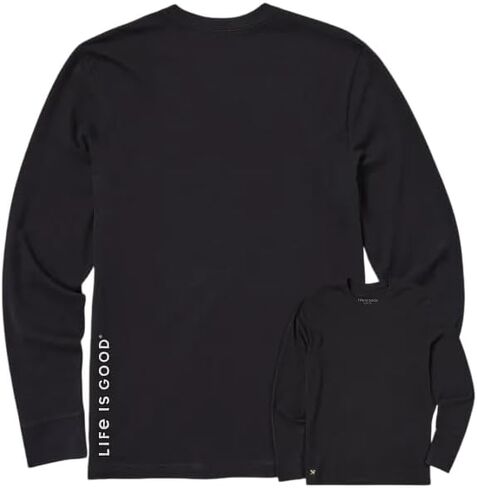 Life is Good Men's Crafty LIG Stacked Long Sleeve Crusher Tee, Faded Black in Saudi Arabia