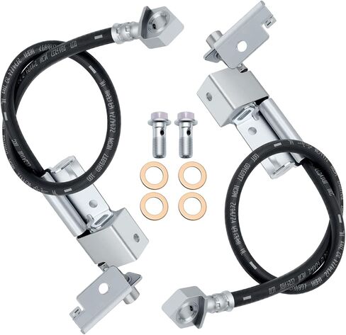 Brake Hose Front Driver And Passenger Side Compatible With 1999-2006 Chevy Avalanche 1500 Silverado 1500 Tahoe Suburban GMC Yukon Sierra 1500 Cad Escalade, Replacement For 19264291 19264292 18J4299 in Saudi Arabia