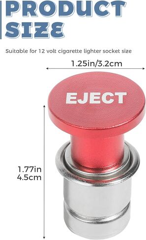 Car Cigarette Lighter,Car Accessories Aluminum Dustproof Cigarette Lighter Plug,12V Button Decorations Plug Replacement Cover,Fit for Vehicles with Standard 12 Volt Power Source (Eject) in Saudi Arabia