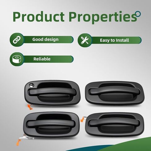 Exterior Door Handles Set Compatible with 2000-2007 Silverado Sierra Escalade Avalanche Suburban Tahoe Yukon 4 Set 15034985 15034986 15721571 15721572 Left Driver & Right Passenger in Saudi Arabia