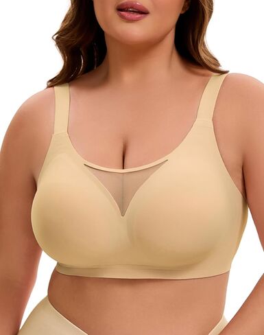 INNERSY Womens Plus Size Wireless & Seamless Supportive Full Coverage Bras Push Up No Underwire Bra for Everyday Comfort in Saudi Arabia