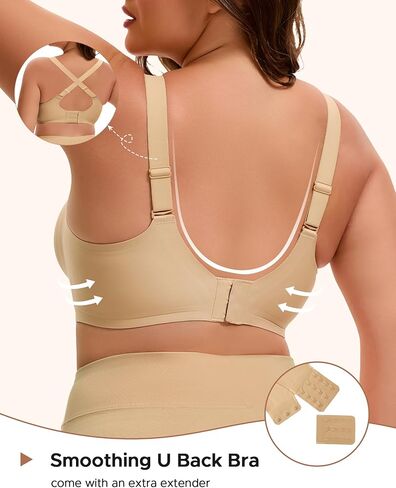 INNERSY Womens Plus Size Wireless & Seamless Supportive Full Coverage Bras Push Up No Underwire Bra for Everyday Comfort in Saudi Arabia