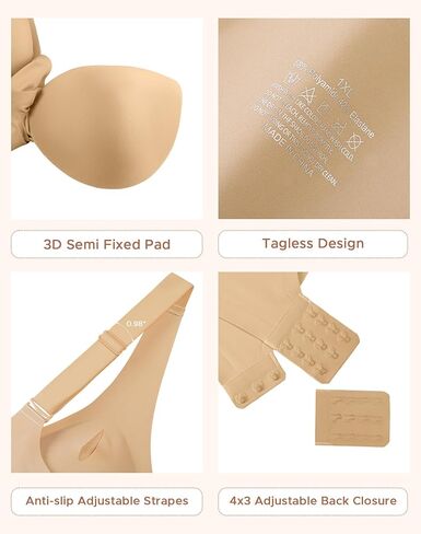 INNERSY Womens Plus Size Wireless & Seamless Supportive Full Coverage Bras Push Up No Underwire Bra for Everyday Comfort in Saudi Arabia