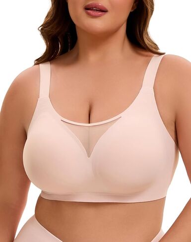INNERSY Womens Plus Size Wireless & Seamless Supportive Full Coverage Bras Push Up No Underwire Bra for Everyday Comfort in Saudi Arabia