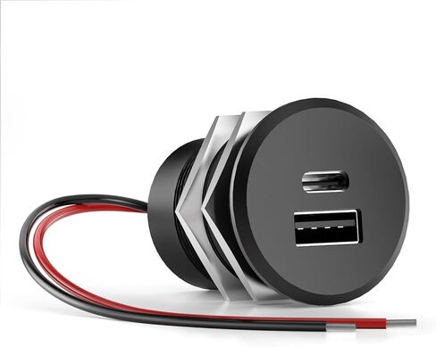 GZV 12V USB Outlet, 12 Volt Power Outlet, QC 3.0 USB-A & USB-C PD3.0 Dual High-Speed Charging Socket, for Auto, Camper, RV, Golf Carts, 2Pack in Saudi Arabia